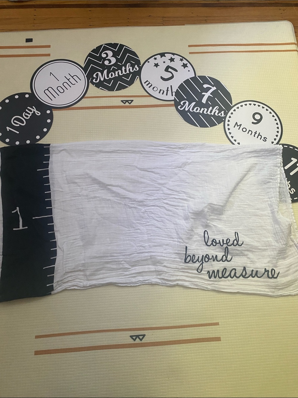Baby Milestones - White with Black Ruler 2 for $10, 3 for $12